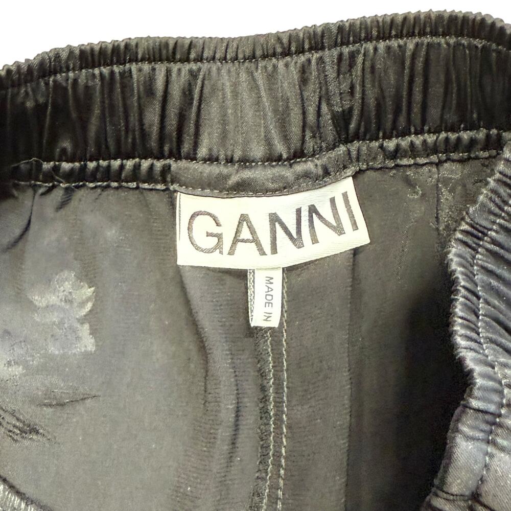 GANNI Black Satin Jacquard Pants XS / 2 - Picture 15 of 16